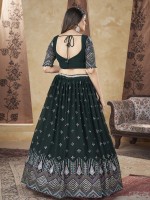 Peacock Green Georgette Lehenga Choli